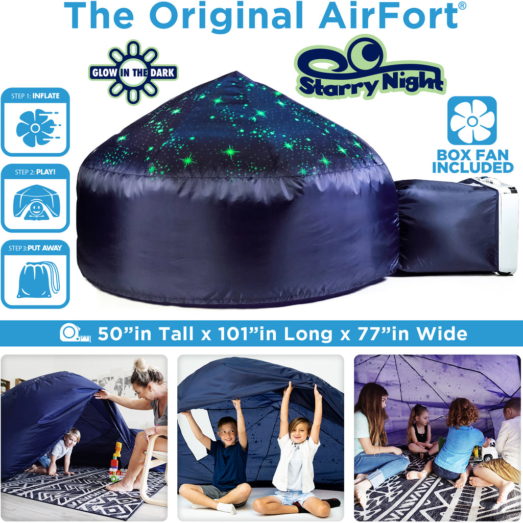Starry Night AirFort + Glow In The Dark Box Fan Combo