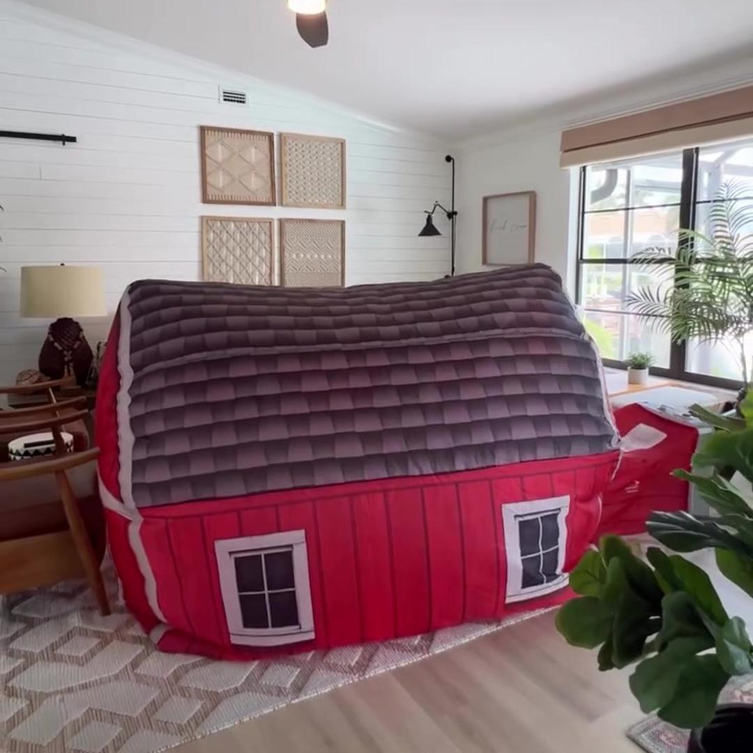 Farmers Barn AirFort set up in a living room