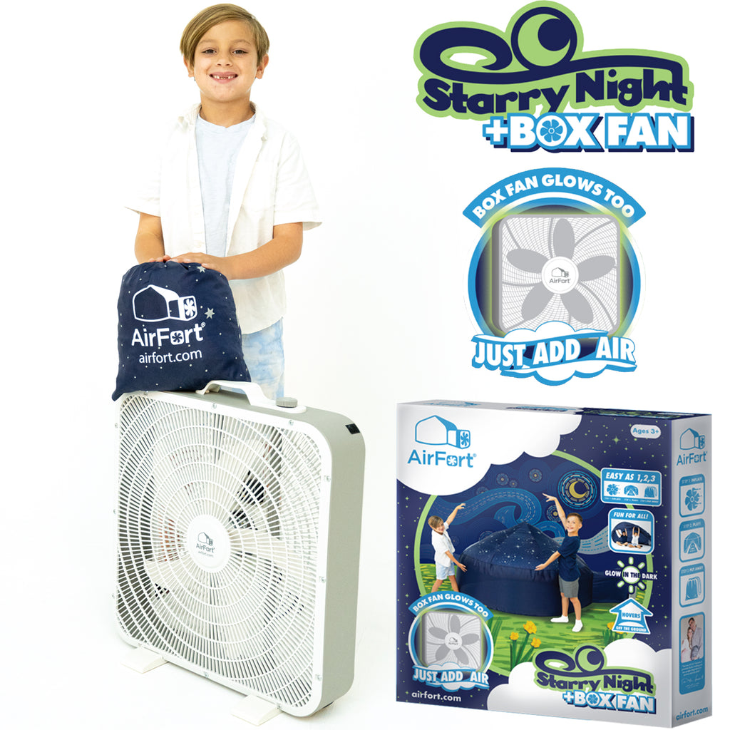 Starry Night AirFort + Glow In The Dark Box Fan Combo