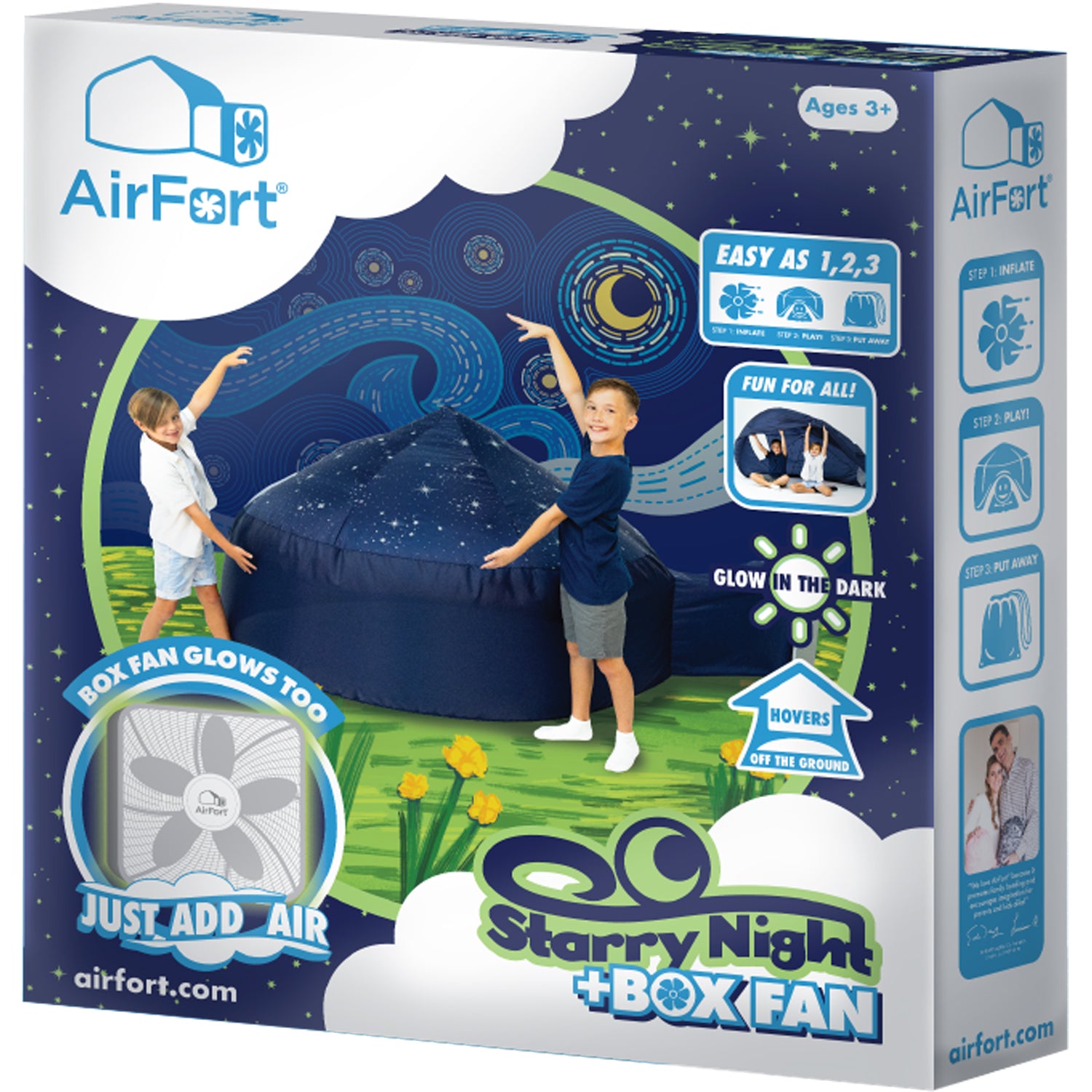 Starry Night AirFort + Glow In The Dark Box Fan Combo