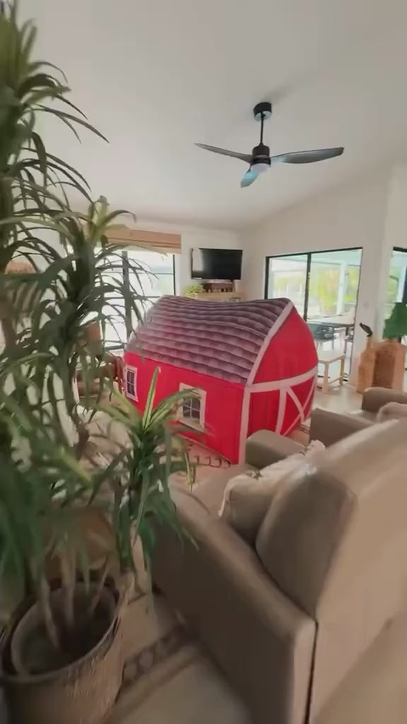 Farmers Barn AirFort setting up in 30 seconds with a box fan